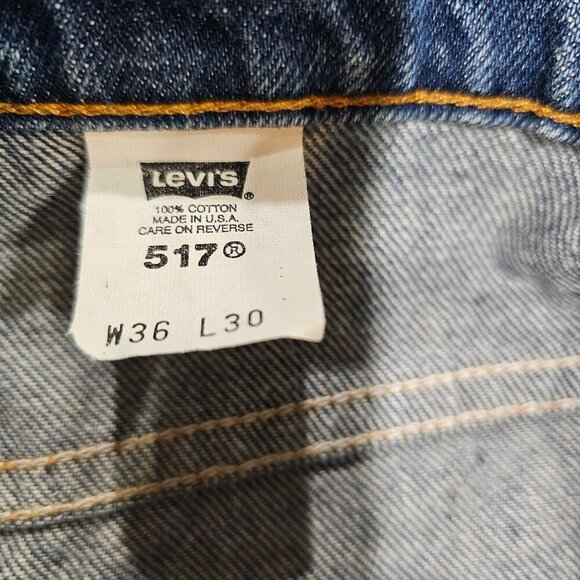 Vintage Men's 90s LEVI’S 517 Jeans Orange Tab Made in USA 36 X 30. 100% Cotton. - Picture 4 of 6